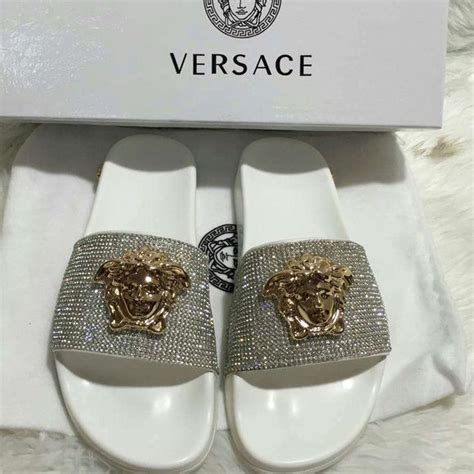 versace slides diamonds|versace slip on slides.